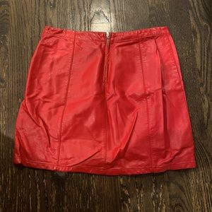 FOREVER 21 Red Leather skirt Size Medium LET ME KNOW IF YOU WANT PHOTOS ON!